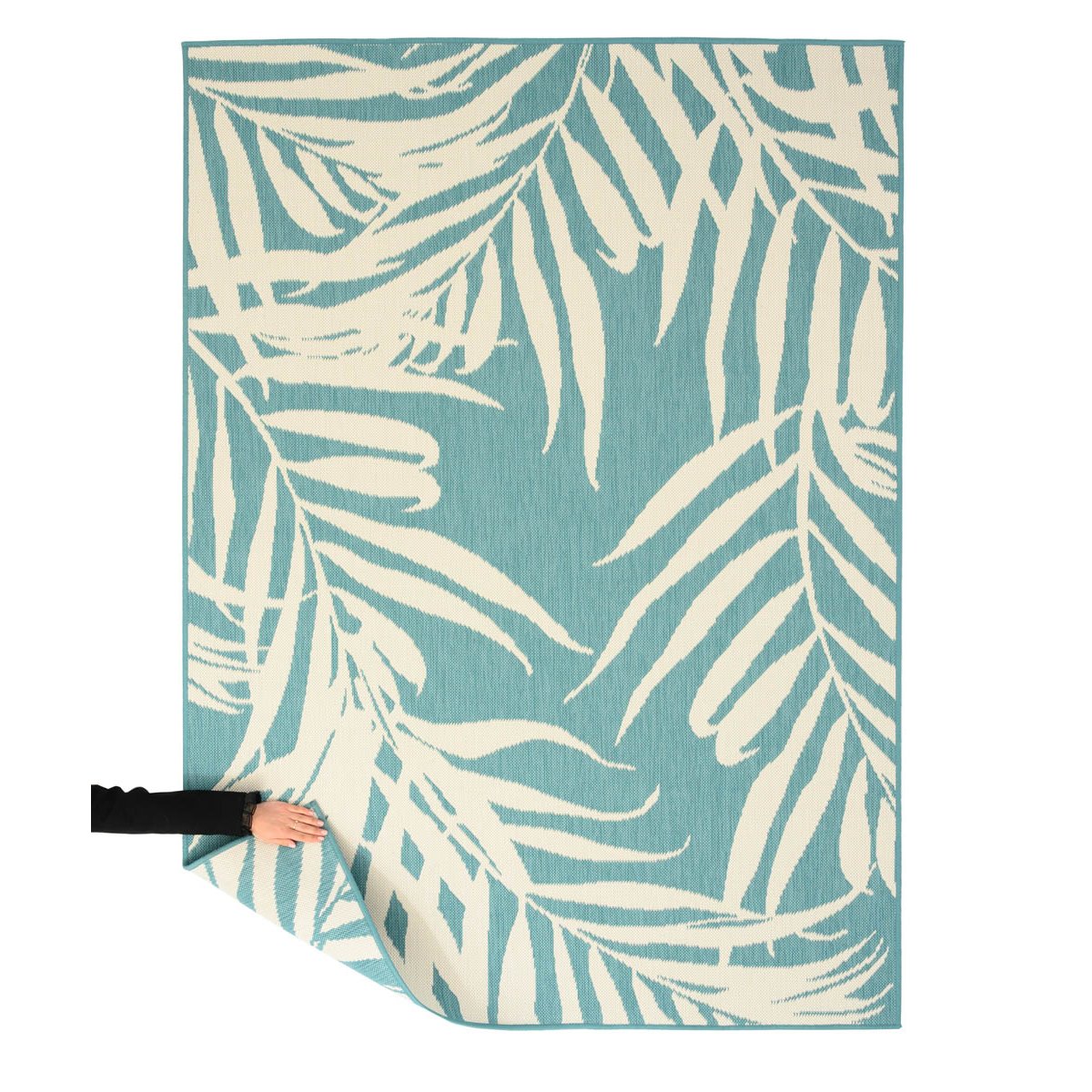 Tapeso Buitenkleed Palm - Flip Coco turquoise - 160x220 cm