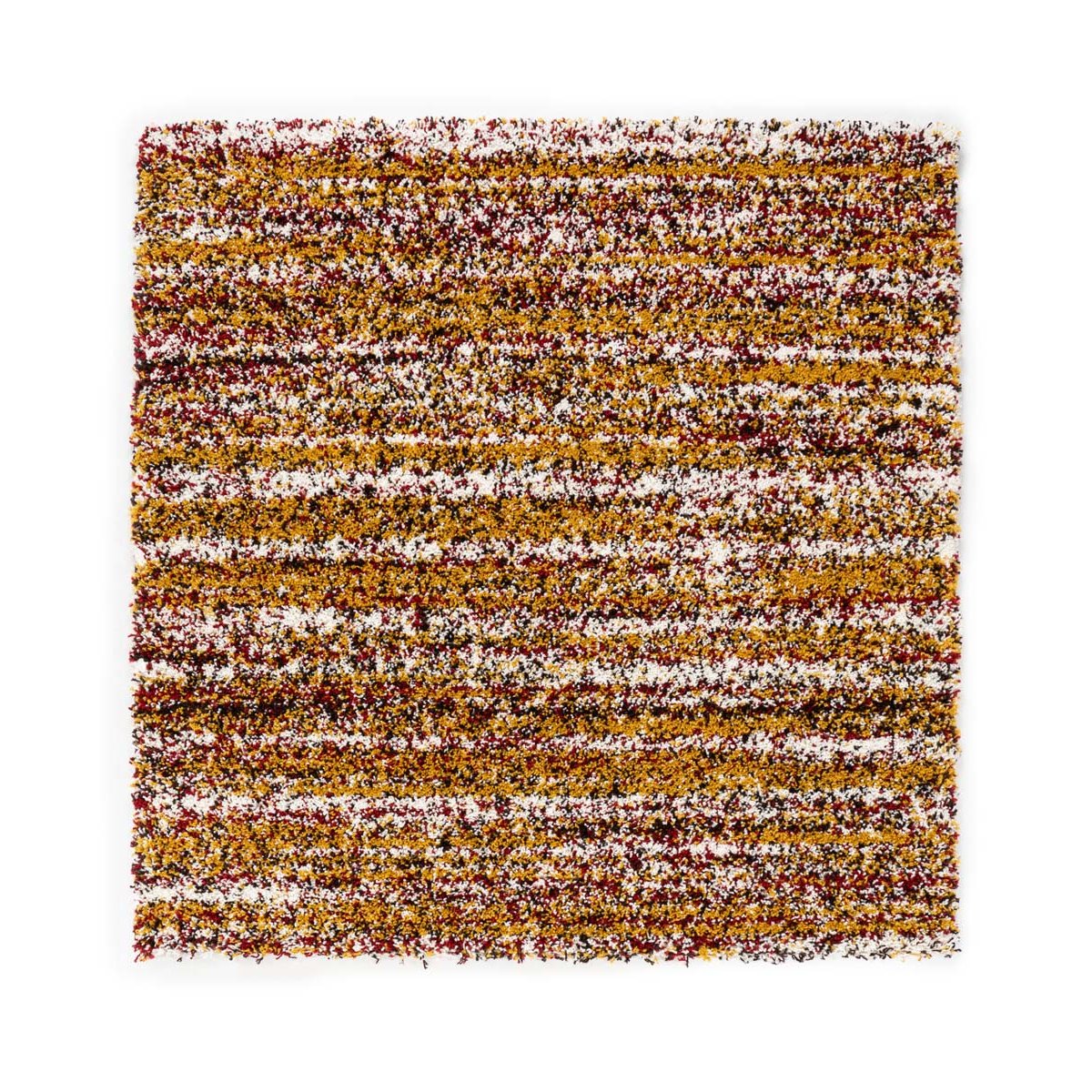 Boho&me Vierkant hoogpolig vloerkleed strepen Artisan - multi|okergeel