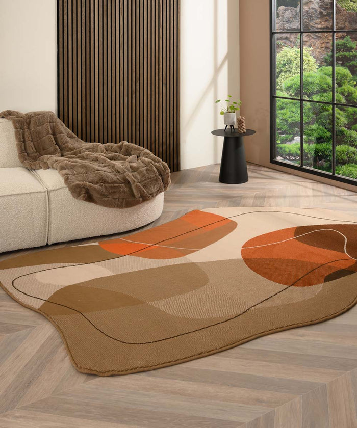 Tapeso Organisch vloerkleed - Ease Stone terra - 200x300 cm