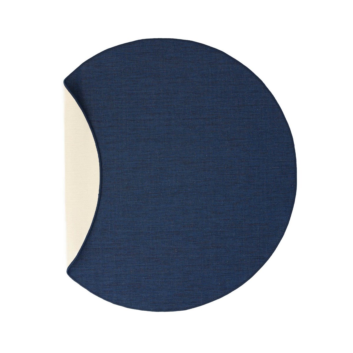 Tapeso Rond buitenkleed effen - Flip donkerblauw - 160 cm