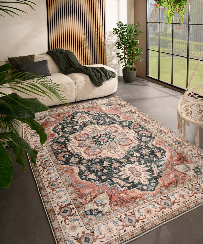 Heritaged Vintage buitenkleed - Valenca Fino groen|rood - 230x330 cm