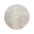 Tapeso Rond hoogpolig vloerkleed velvet - Posh lichtzilver - 120 cm