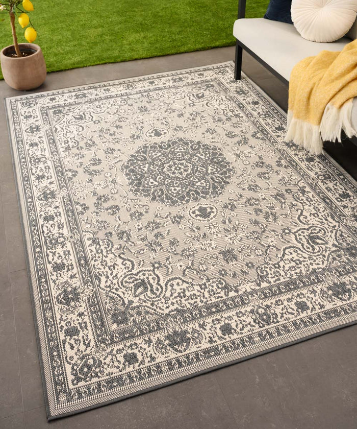 Tapeso Vintage buitenkleed - Flip Agnes grijs - 160x220 cm