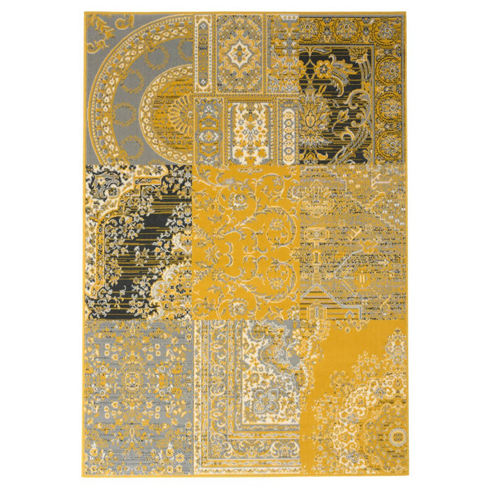 Tapeso Vloerkleed patchwork - Ease Agatha okergeel - 190x280 cm