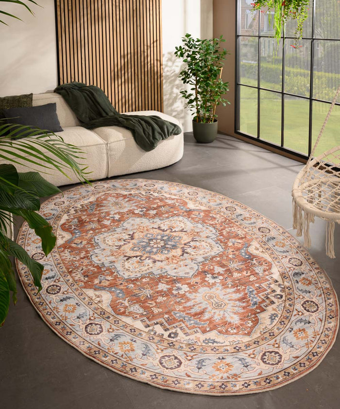 Heritaged Buitenkleed ovaal Vintage - Valenca Fino terracotta -