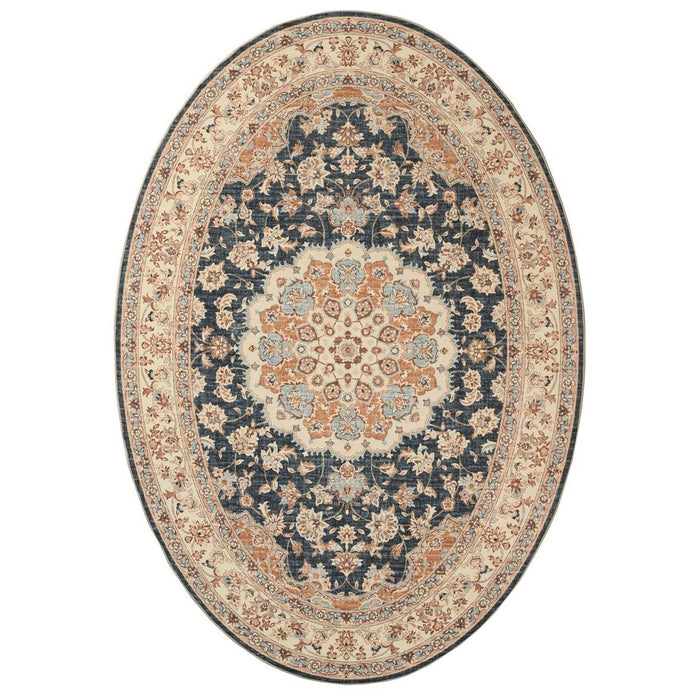 Heritaged Buitenkleed ovaal Vintage - Valenca Nova goud|blauw - 80x150