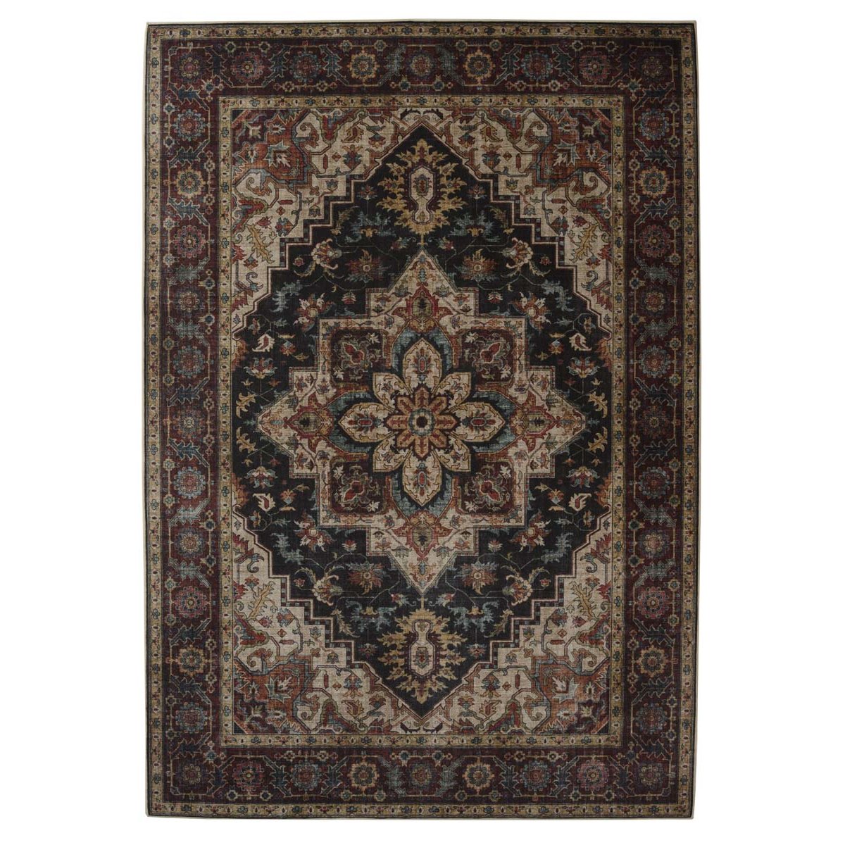 Heritaged Vintage buitenkleed - Valenca Brio rood|donkerblauw - 80x150