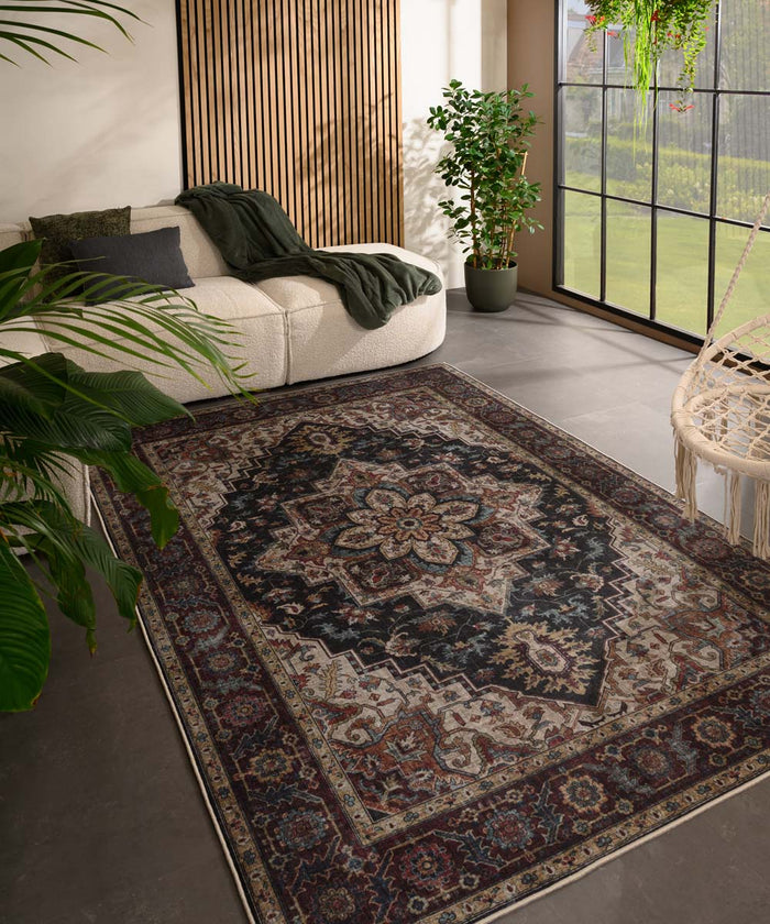 Heritaged Vintage buitenkleed - Valenca Brio rood|donkerblauw - 80x150