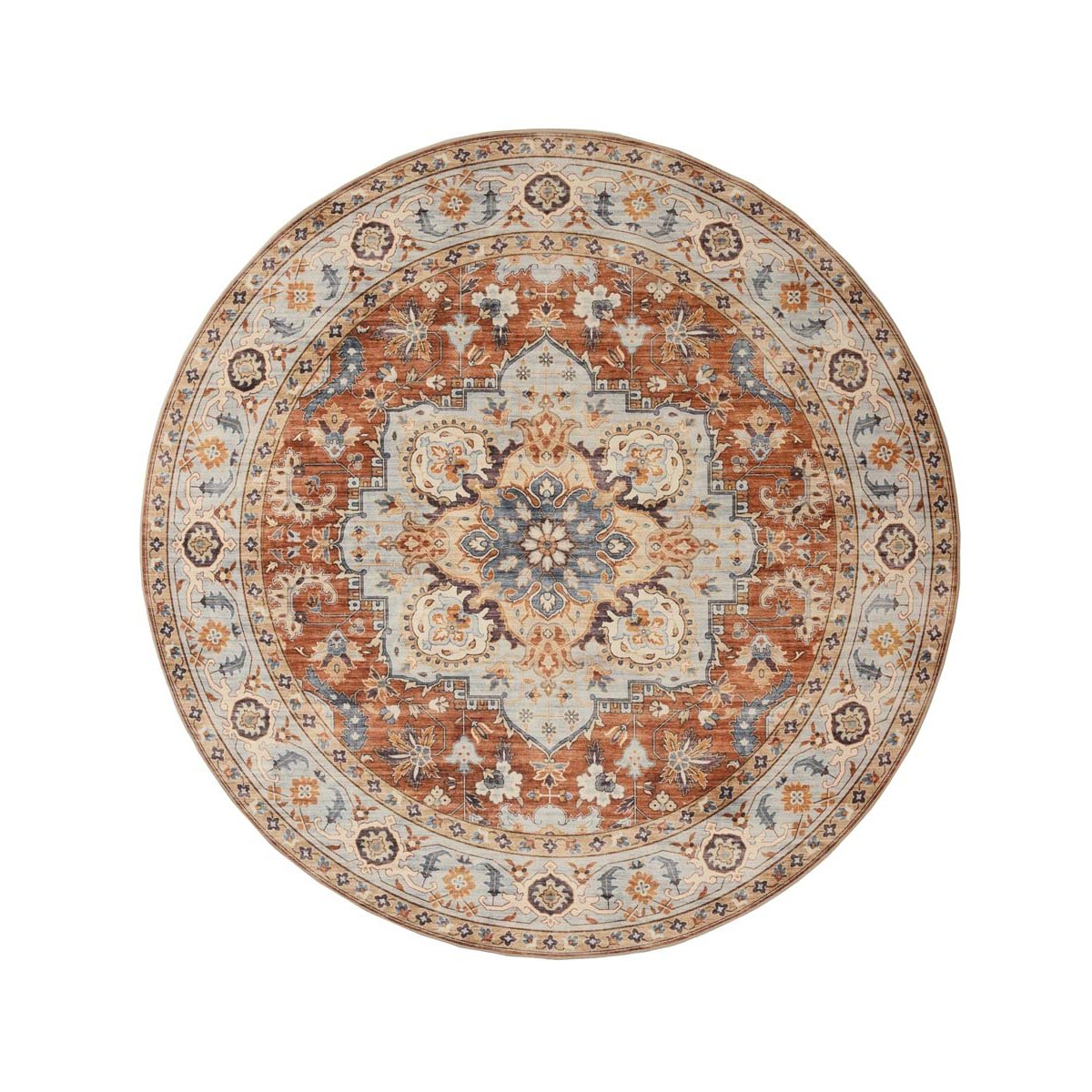 Heritaged Rond Vintage buitenkleed - Valenca Fino terracotta - 115 cm