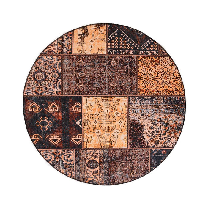 Heritaged Rond patchwork vloerkleed - Fade No.1 goud|bruin - 230 cm