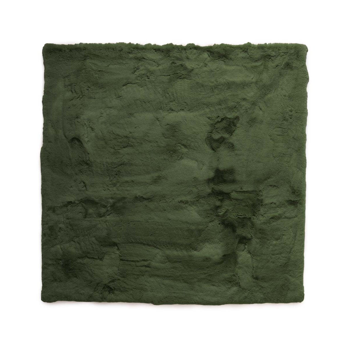 Tapeso Fluffy vloerkleed vierkant - Comfy Deluxe olijfgroen - 100x100