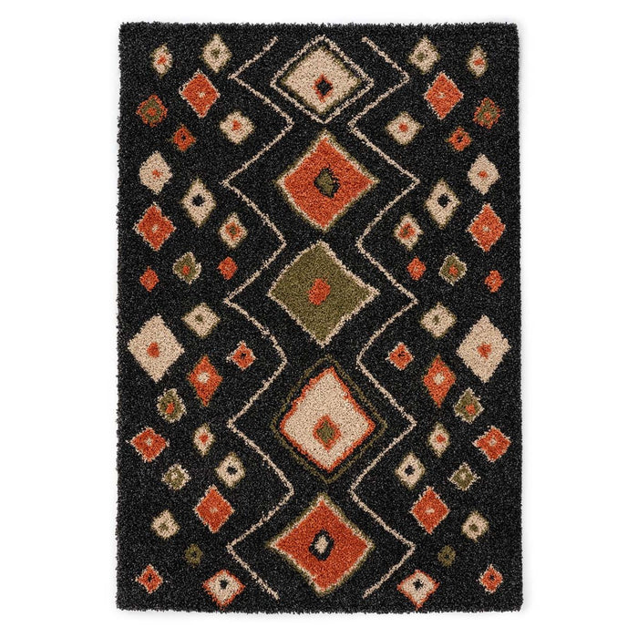 Boho&me Hoogpolig vloerkleed bohemian Artisan - antraciet|multi -