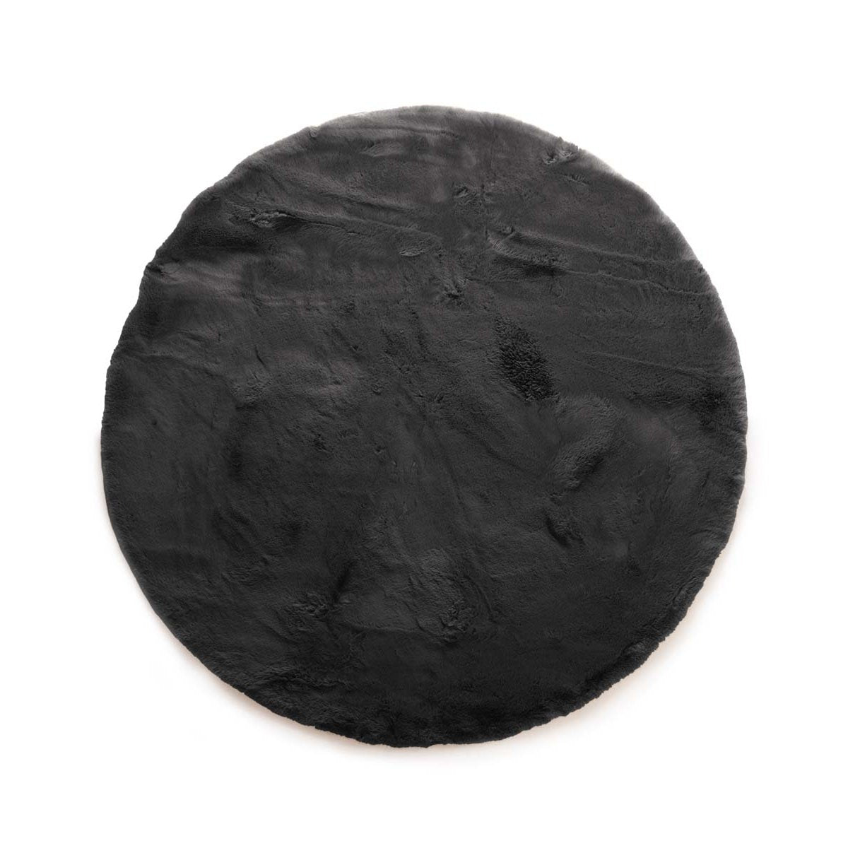 Tapeso Fluffy vloerkleed rond - Comfy Deluxe donkergrijs - 200 cm