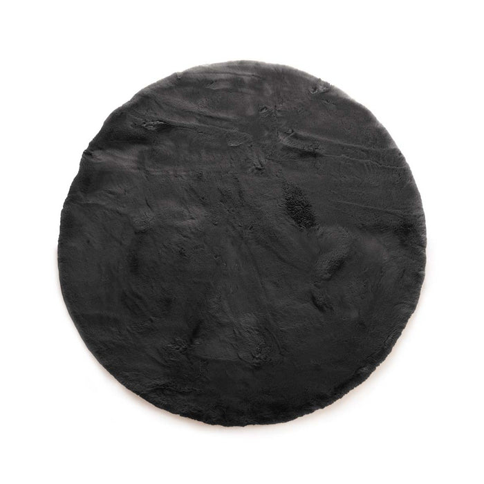 Tapeso Fluffy vloerkleed rond - Comfy Deluxe donkergrijs - 200 cm