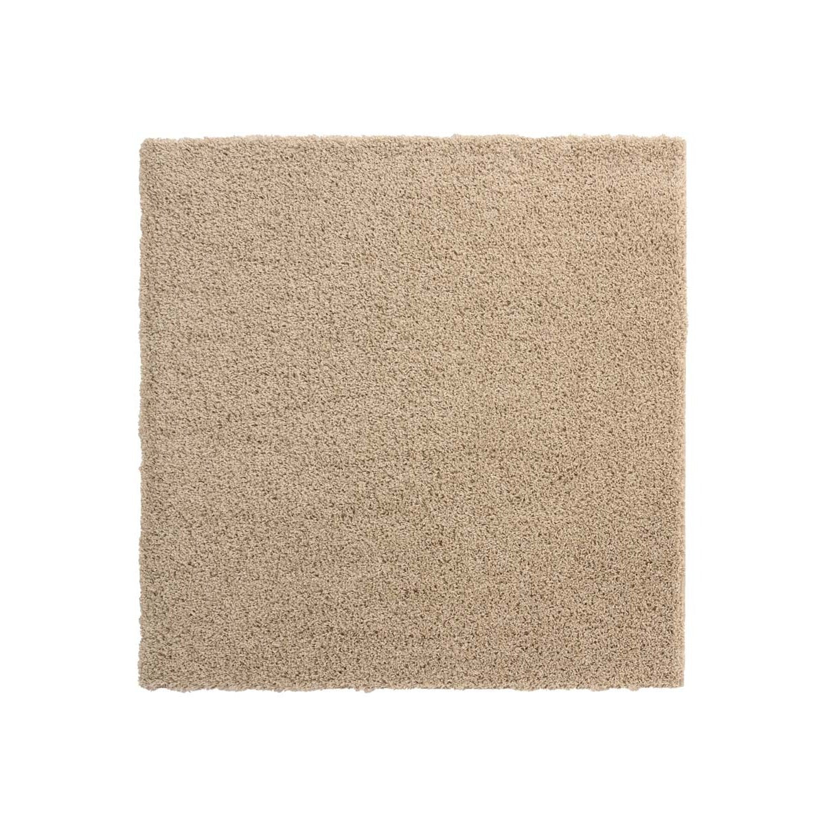 Tapeso Vierkant hoogpolig vloerkleed shaggy Trend effen - champagne -