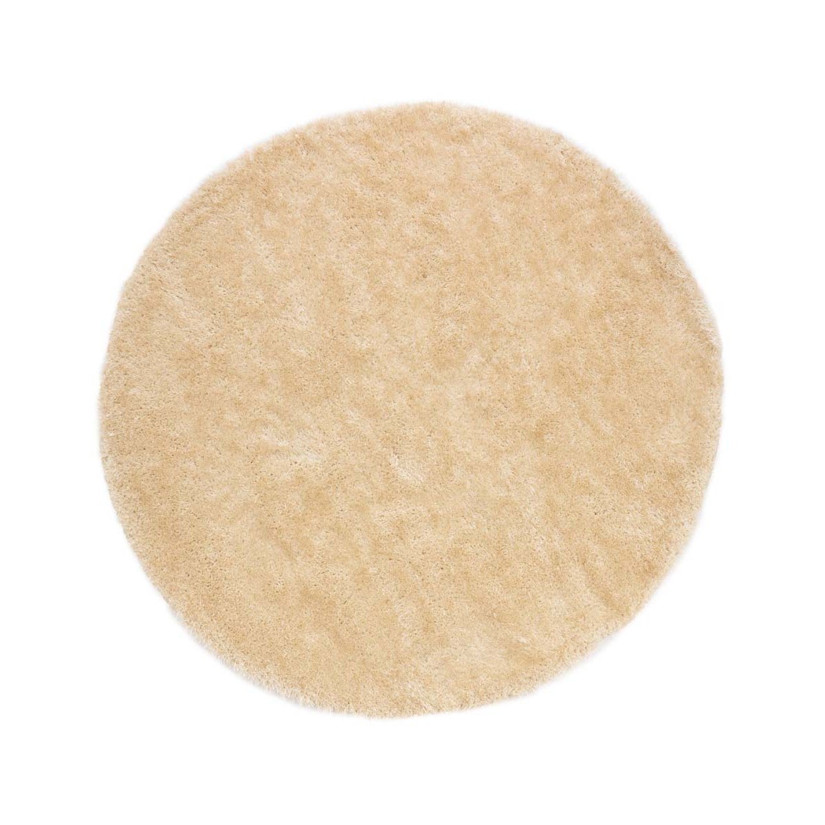 Tapeso Rond hoogpolig vloerkleed velvet - Posh champagne - 160 cm
