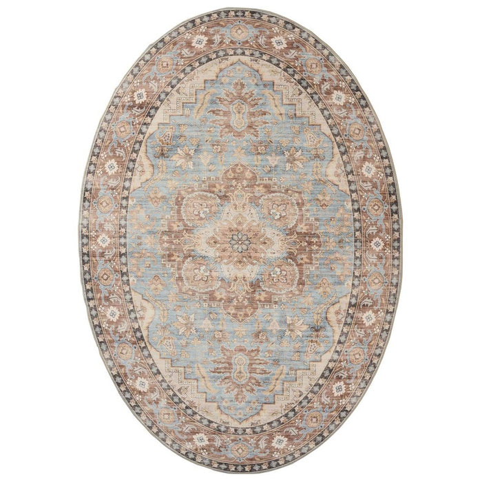 Heritaged Buitenkleed ovaal Vintage - Valenca Fino lichtblauw - 80x150