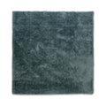 Tapeso Vierkant hoogpolig vloerkleed velvet - Posh blauw - 120x120 cm