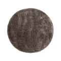 Tapeso Rond hoogpolig vloerkleed velvet - Posh grijs - 200 cm