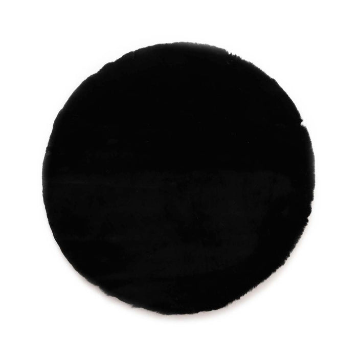 Tapeso Fluffy vloerkleed rond - Comfy Deluxe zwart - 120 cm