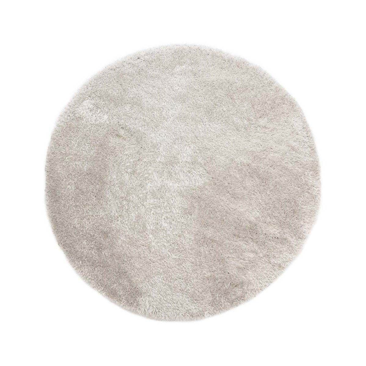 Tapeso Rond hoogpolig vloerkleed velvet - Posh lichtzilver - 160 cm