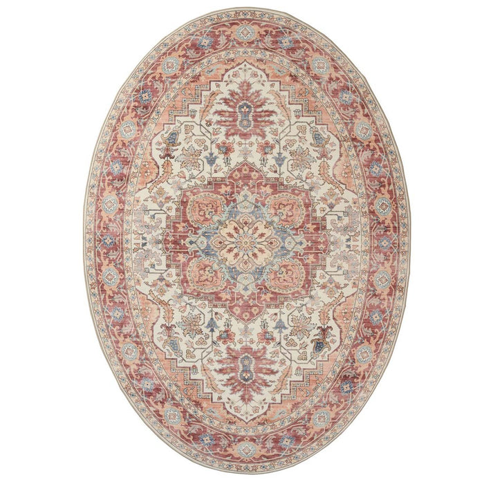 Heritaged Buitenkleed ovaal Vintage - Valenca Fino crème|rood -