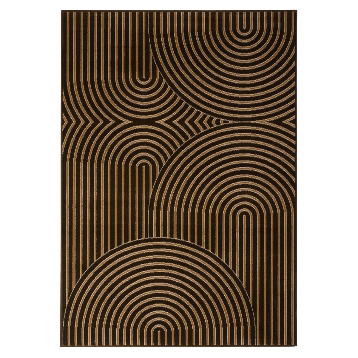 Tapeso Japandi vloerkleed - Ease Akira bruin - 160x230 cm