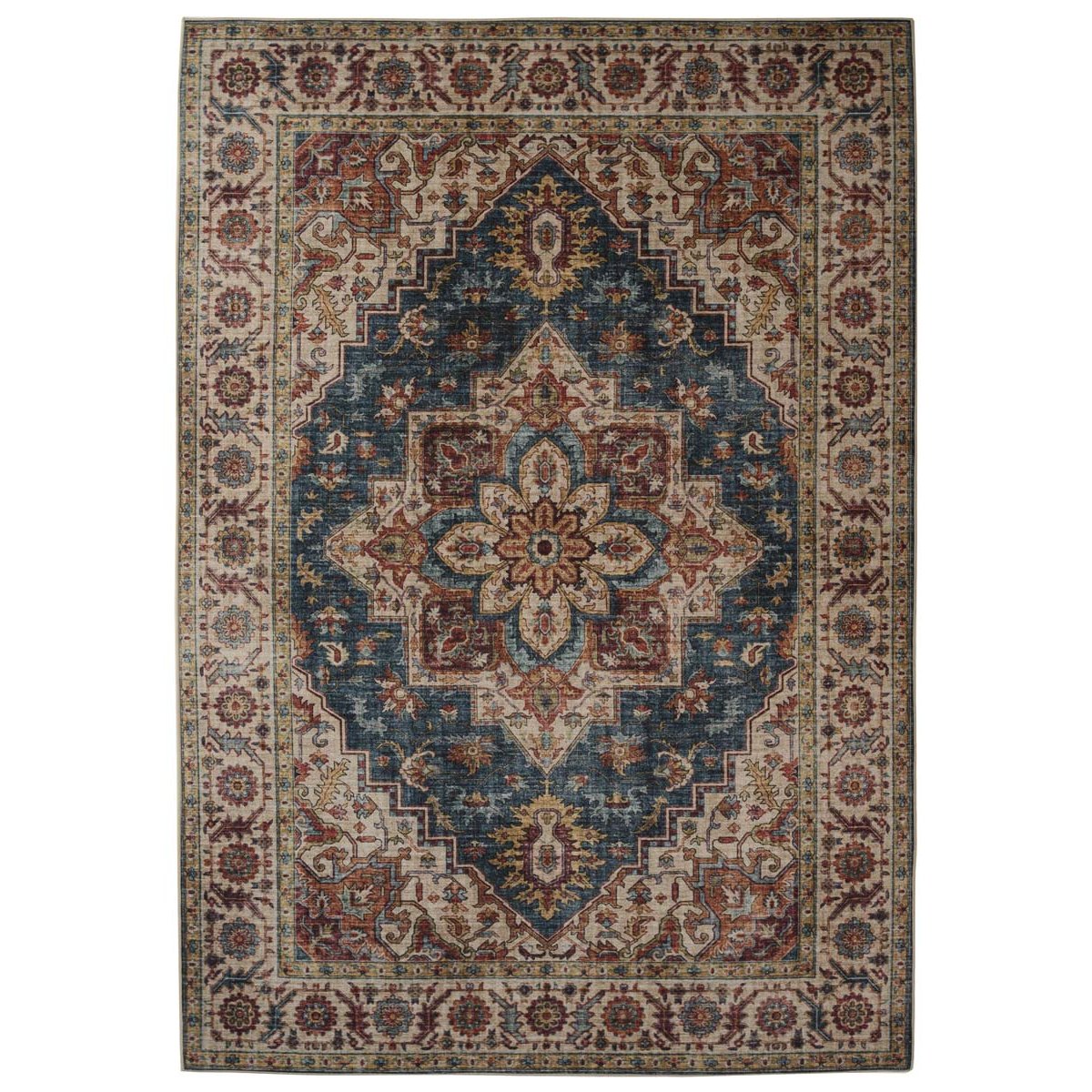 Heritaged Vintage buitenkleed - Valenca Brio beige|blauw - 80x150 cm