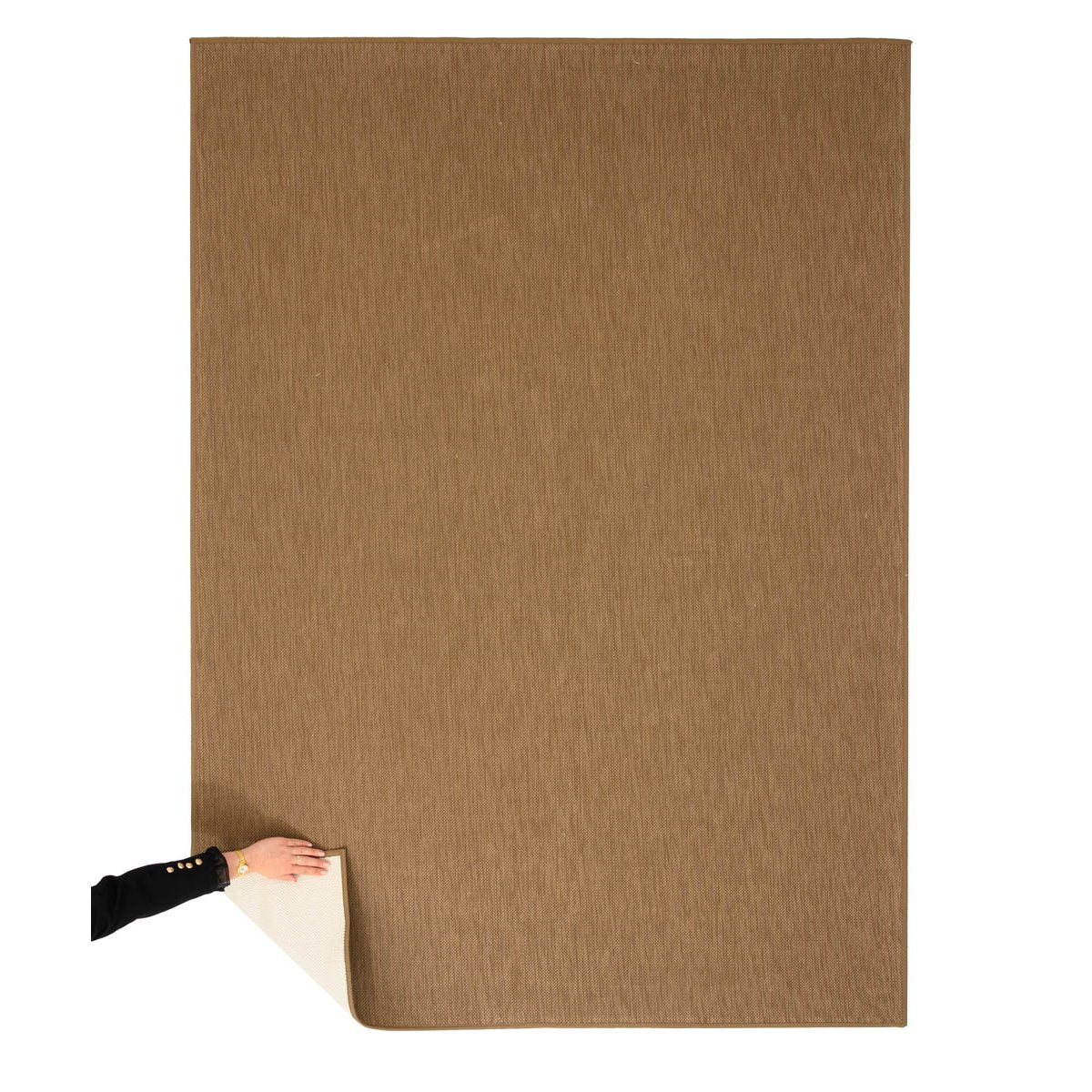 Tapeso Buitenkleed effen - Flip lichtbruin - 200x280 cm