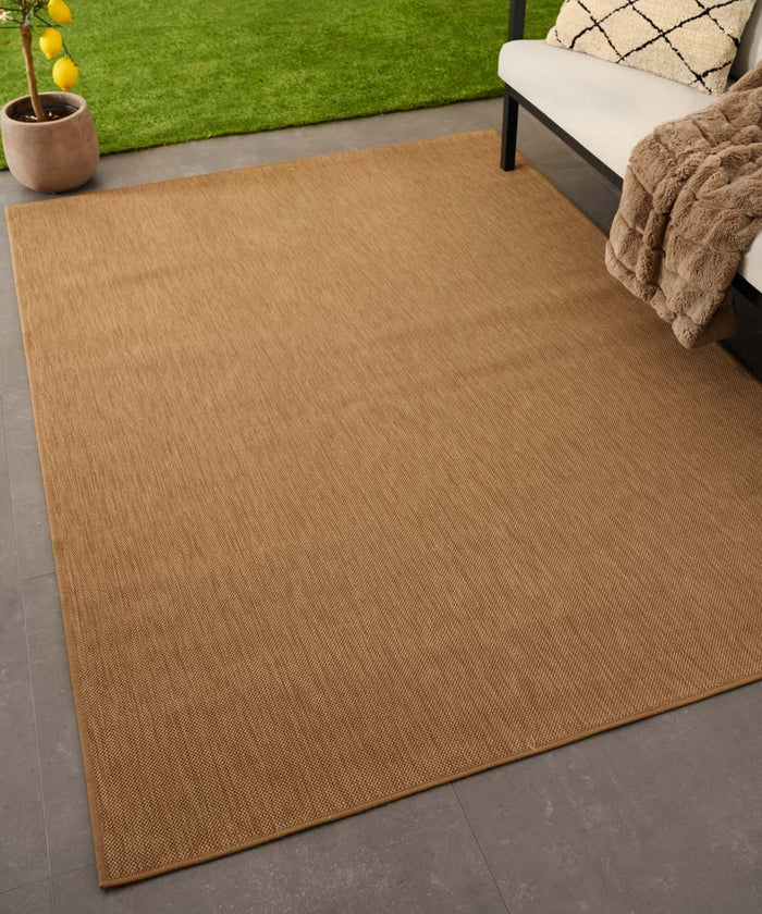 Tapeso Buitenkleed effen - Flip lichtbruin - 200x280 cm