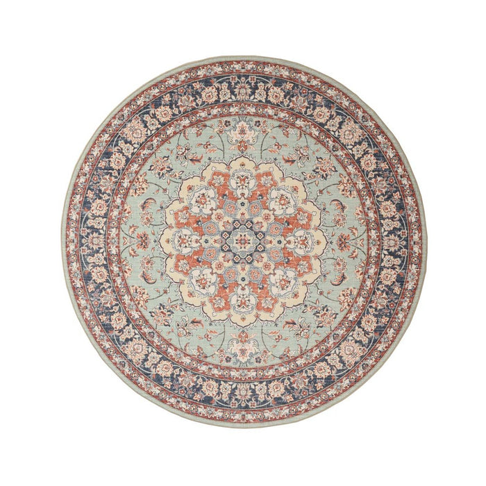 Heritaged Rond Vintage buitenkleed - Valenca Nova saliegroen|rood -