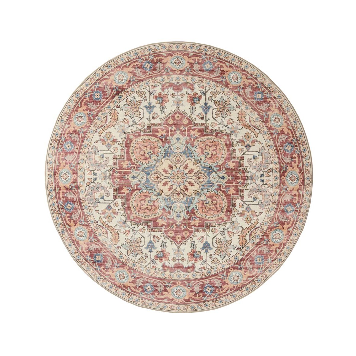 Heritaged Rond Vintage buitenkleed - Valenca Fino crème|rood - 230 cm