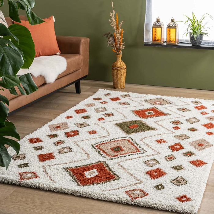 Boho&me Hoogpolig vloerkleed bohemian Artisan - wit|multi - 280x380 cm