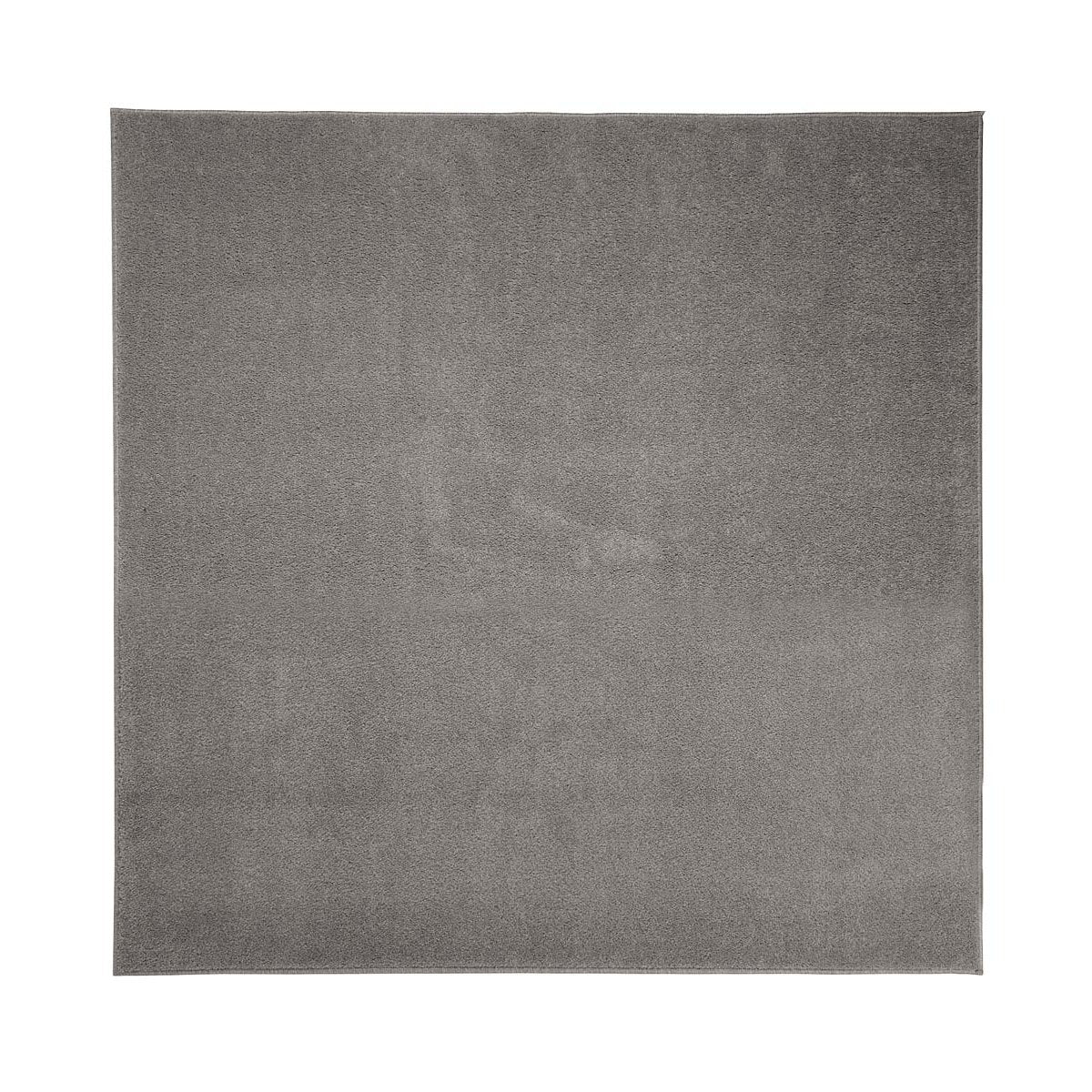 Tapeso Vierkant vloerkleed Fine - lichtgrijs - 100x100 cm