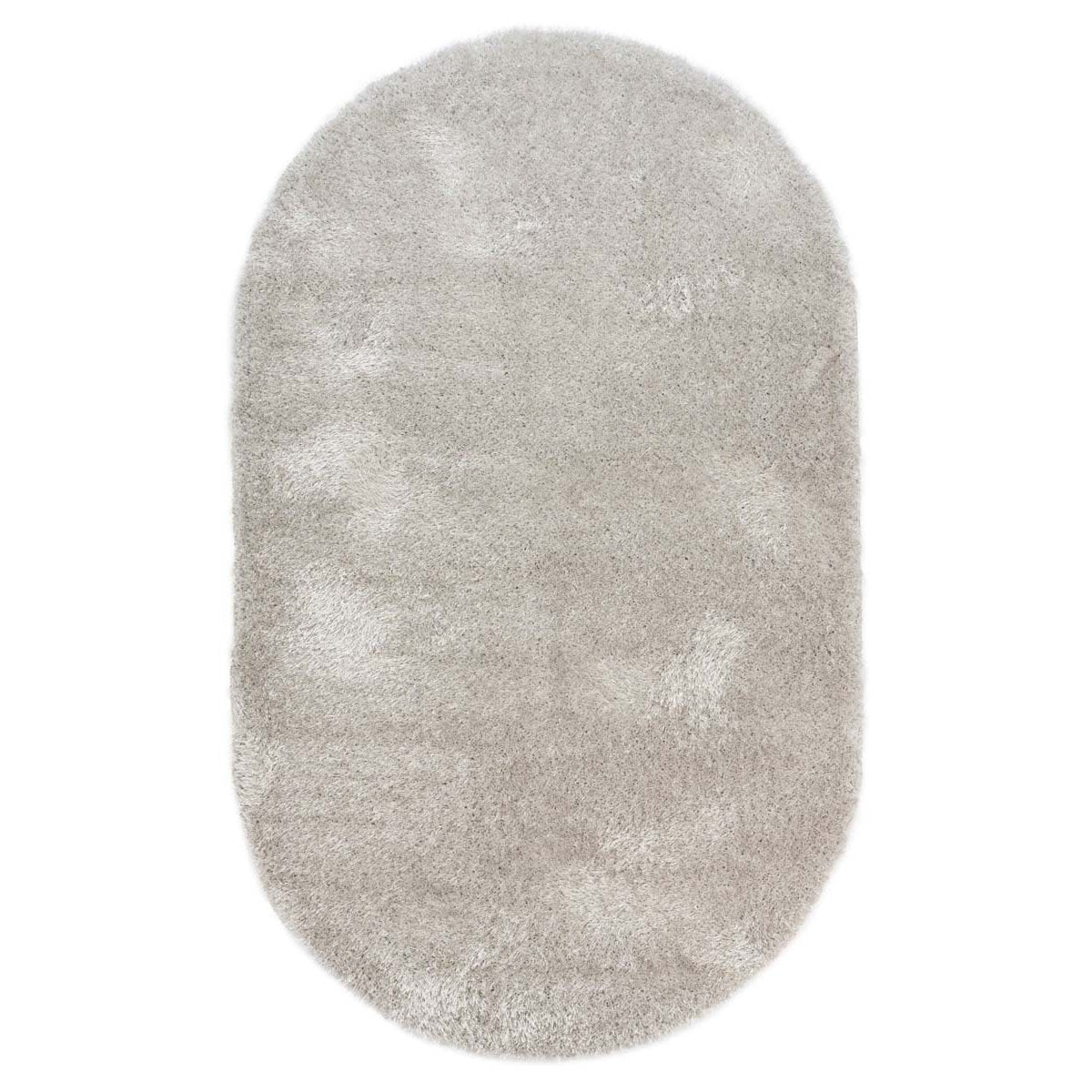 Tapeso Ovaal hoogpolig vloerkleed velvet - Posh lichtzilver - 280x380