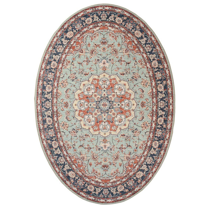 Heritaged Buitenkleed ovaal Vintage - Valenca Nova saliegroen|rood -