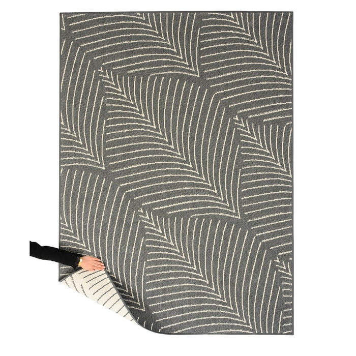 Tapeso Buitenkleed bladeren - Flip Leaf grijs - 160x220 cm