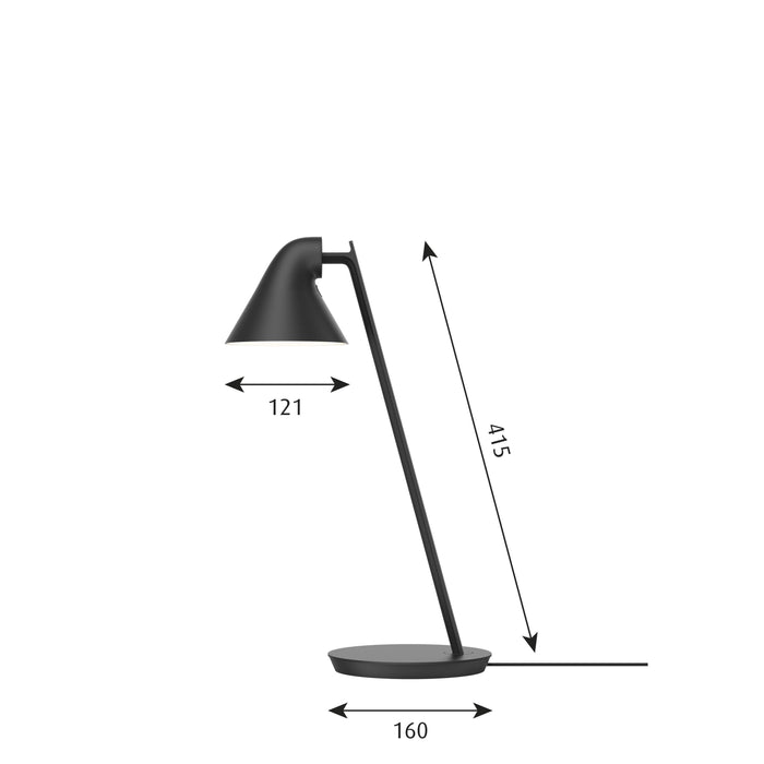 Louis Poulsen NJP Mini tafellamp LED lichtgrijs aluminium