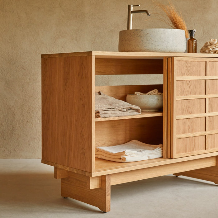 Tikamoon - Eikenhouten wastafelmeubel 115 Miu