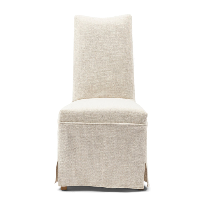 Rivièra Maison - Monti Eetkamerstoel A91 - Antiek Wit van Polyester en Rubberwood, 50x67x100 cm