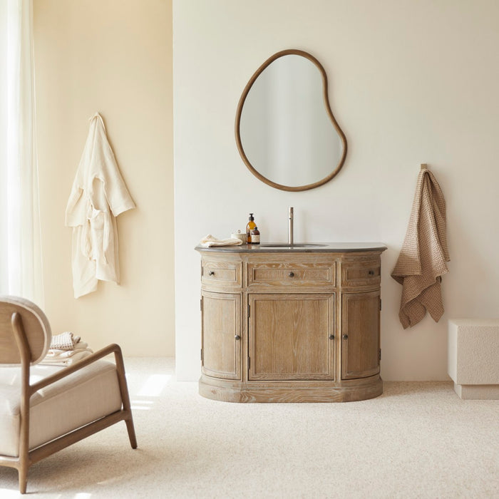 Tikamoon - Eiken meubel met enkele wastafel 110 cm Louise