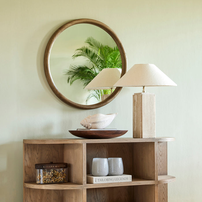 Rivièra Maison - Elegante Spiegelschijf in natuurlijke tinten van gerecycled elzenhout met een diepte van 6 cm