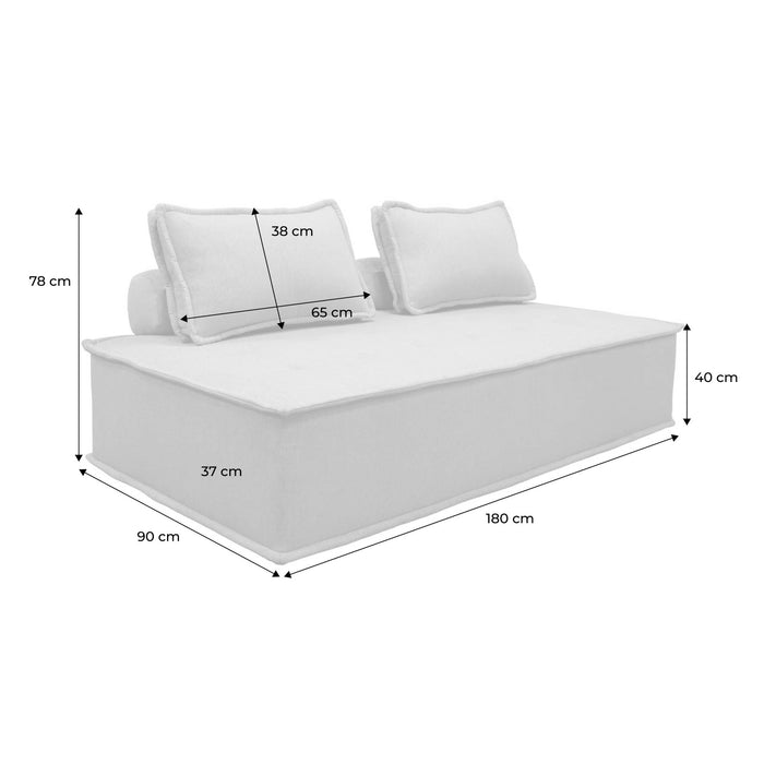 sweeek - 2-zits fauteuil voor modulaire bank in gestoffeerde stof