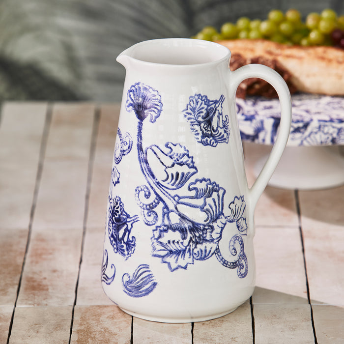 Riviera Maison Waterkan Blauw, Wit - Amalfi Kaarsenhouder - Aardewerk