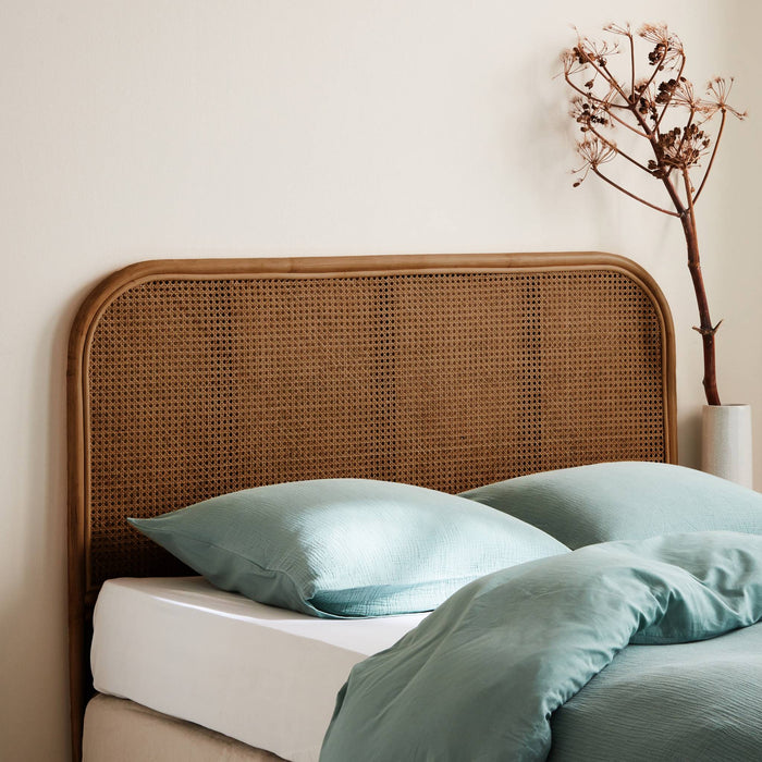 sweeek - Donker rotan en rieten hoofdeinde