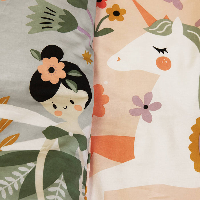 sweeek - Omkeerbare dekbedset 1-persoons met eenhoorn | dans thema 140