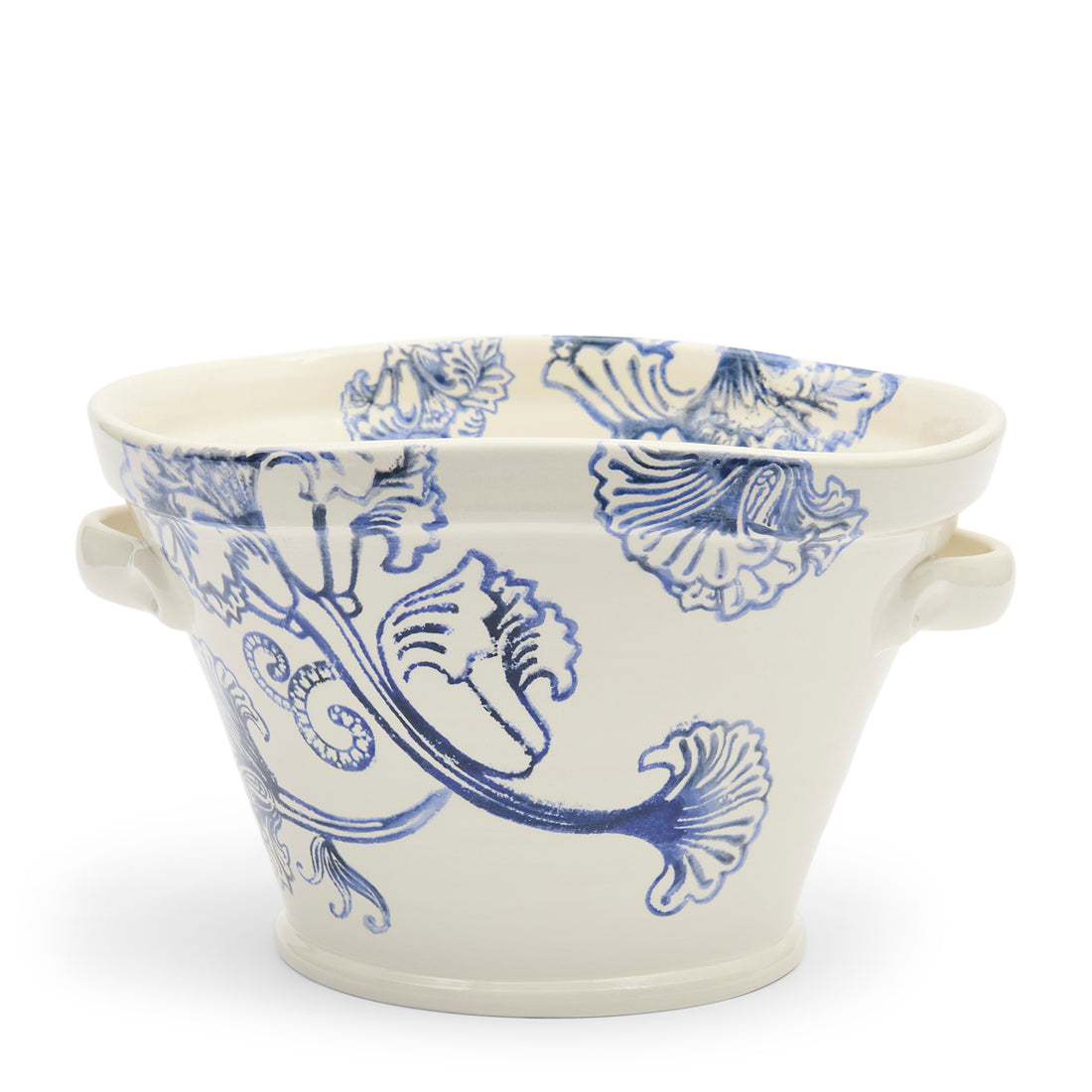 Riviera Maison Wijnkoeler Blauw, Wit - Amalfi Kaarsenhouder Aardewerk
