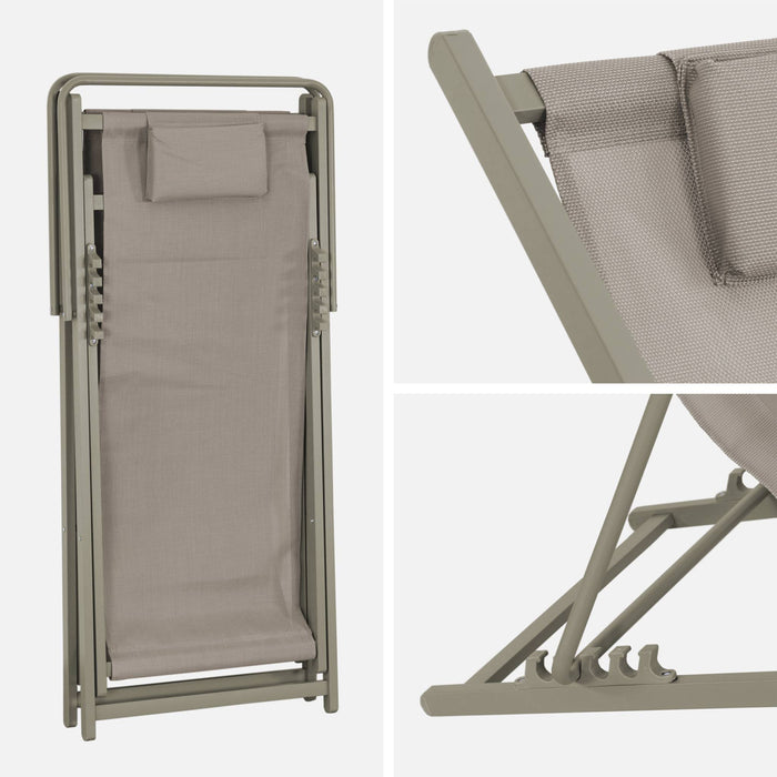 sweeek - Opvouwbare tuinstoel met kussen (Set van 2)