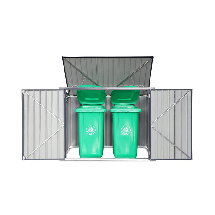 sweeek - Afvalhok gegalvaniseerd staal, L173xB101xH 131-190 cm