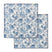 Riviera Maison Textielen servetten Blauw, Wit - Floral Island servet